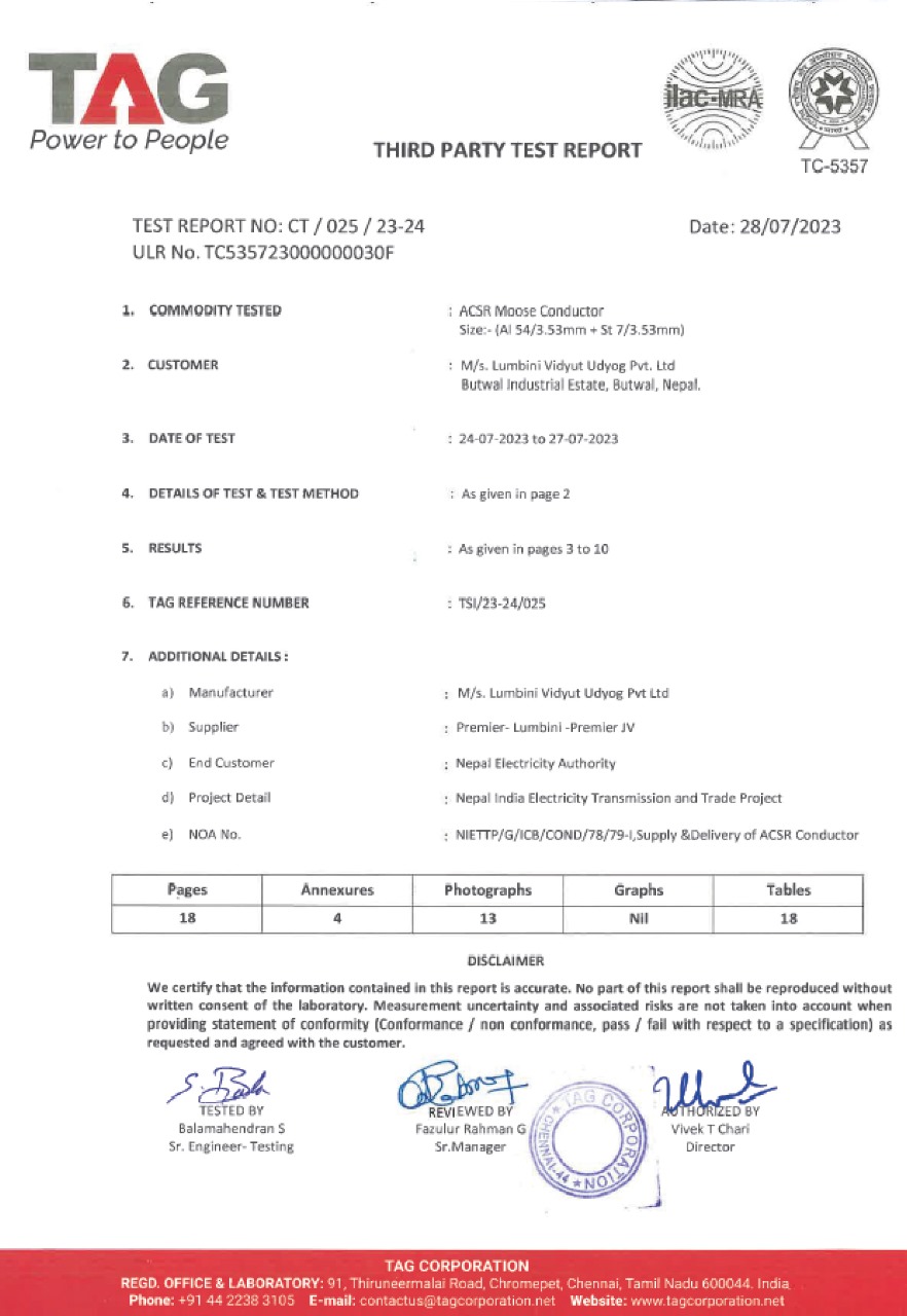TAG - ACSR CONDUCTORS